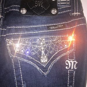 Miss Me Diamond embellished bootcut jeans Sz 27